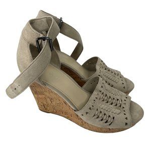 Marc Fisher Women's Batini Beige Wedge Sandals Size 9